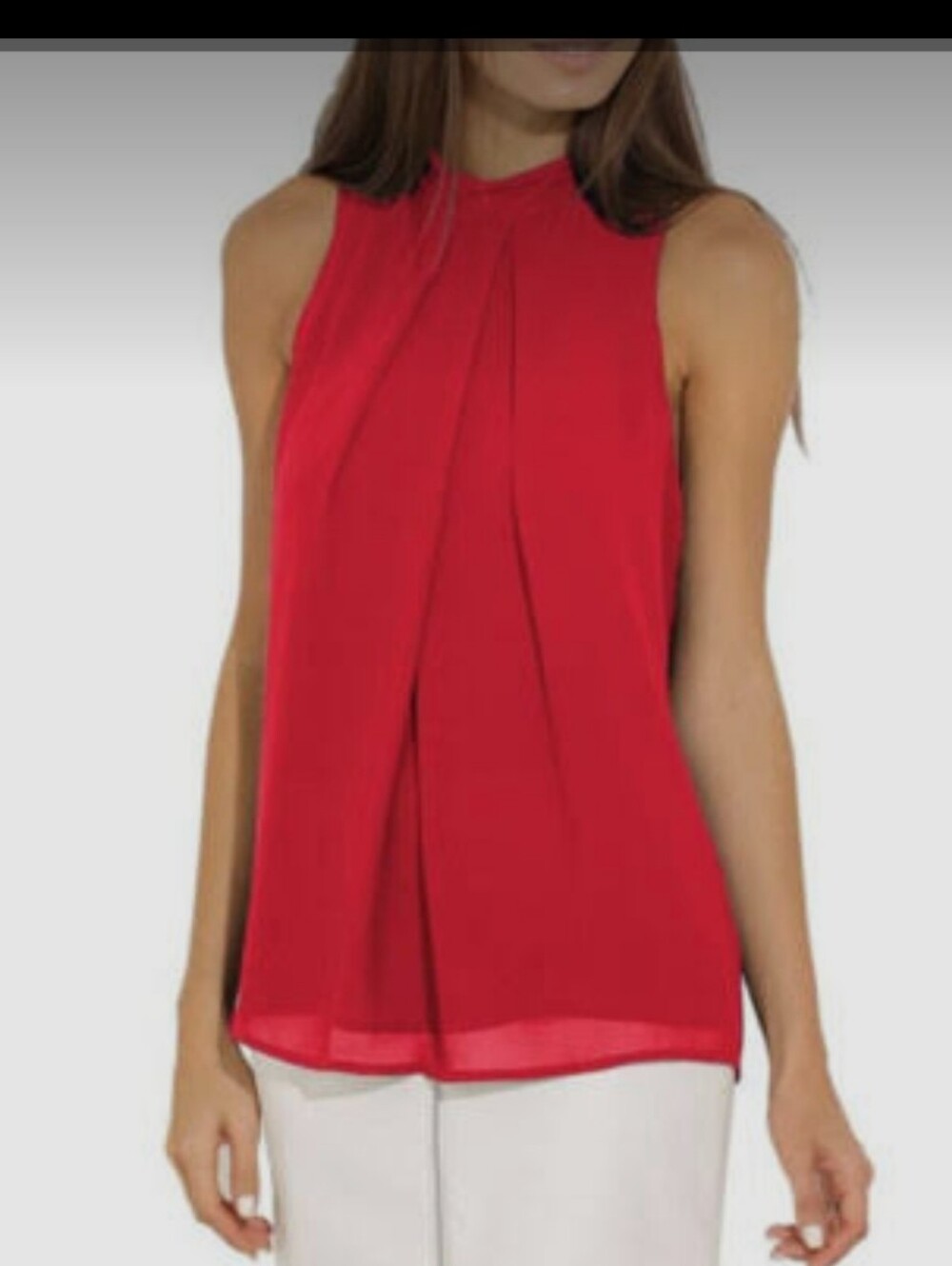 YOINS yours inspiration sleeveless top Size M red satin lining high neck